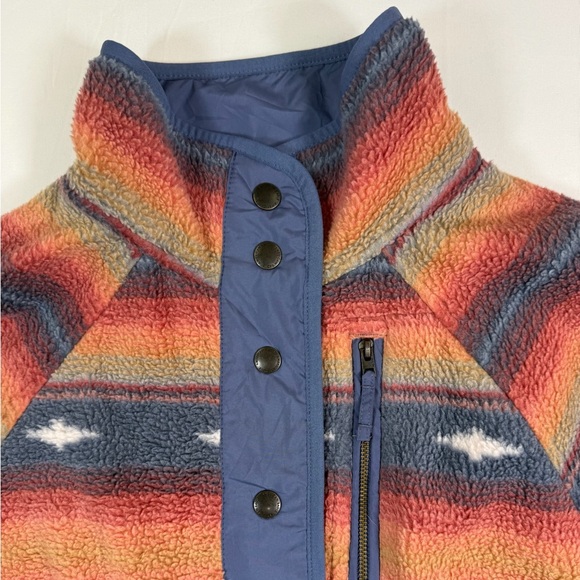 AMERICAN EAGLE Womens Southwestern Fleece Snap Front Jacket S Cozy Boho Western - Picture 2 of 15